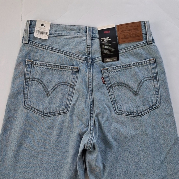 Levi's Ribcage Straight Jeans Hang Up Sz 27 - Picture 8 of 16